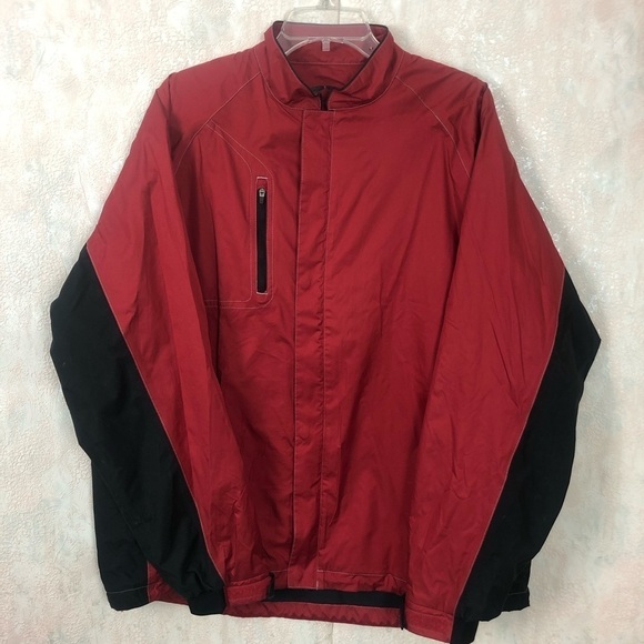 Sun Mountain Red Black Windbreaker Jacket Mens Size L - Picture 1 of 7